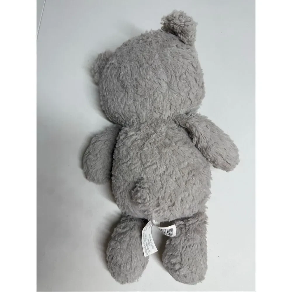 KellyToy My First Teddy Bear Plush Gray Rattle Teddy Bear Lovey 13”